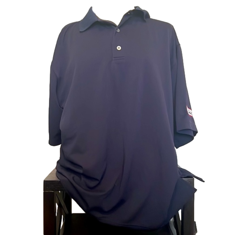 FootJoy Golf Polo Navy Blue Titleist Logo Men’s Large Performance Golf Shirt
